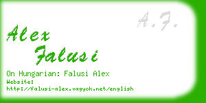 alex falusi business card